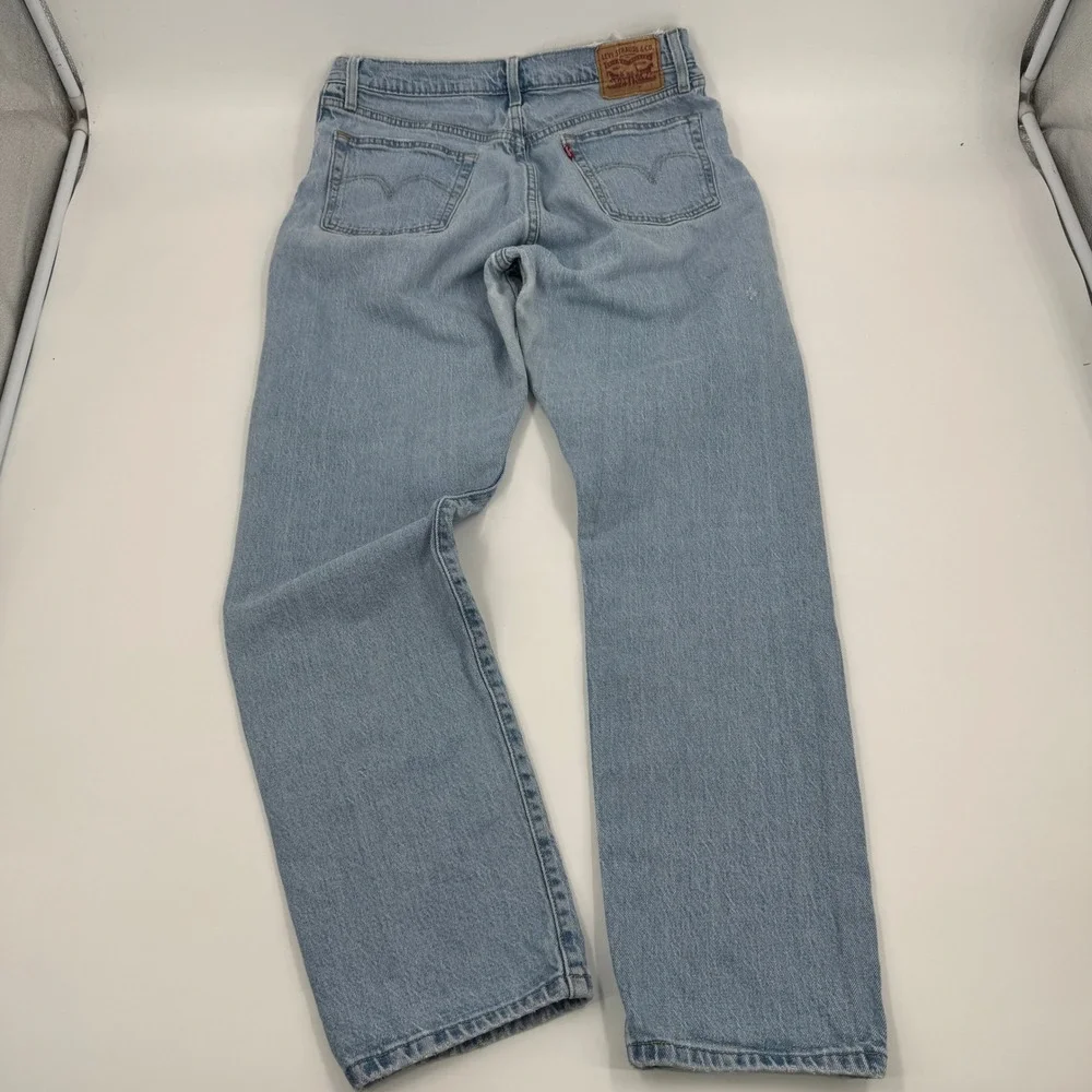 Levis 501 Original Fit Jeans Mens W29 L30 Light Wash Blue Straight‎ Leg Denim